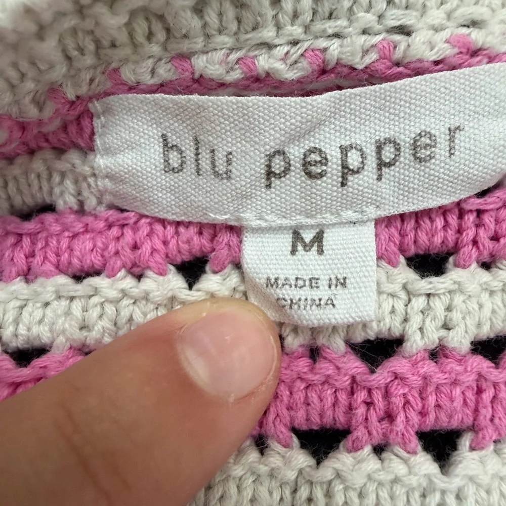 Blu Pepper Pink and Gray Knit Top - Picture 2 of 2